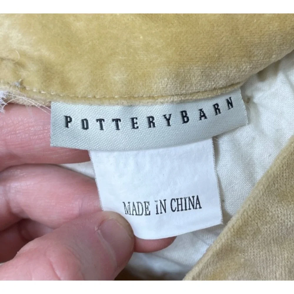Pottery Barn Velvet Standard Sham Yellow Quilted